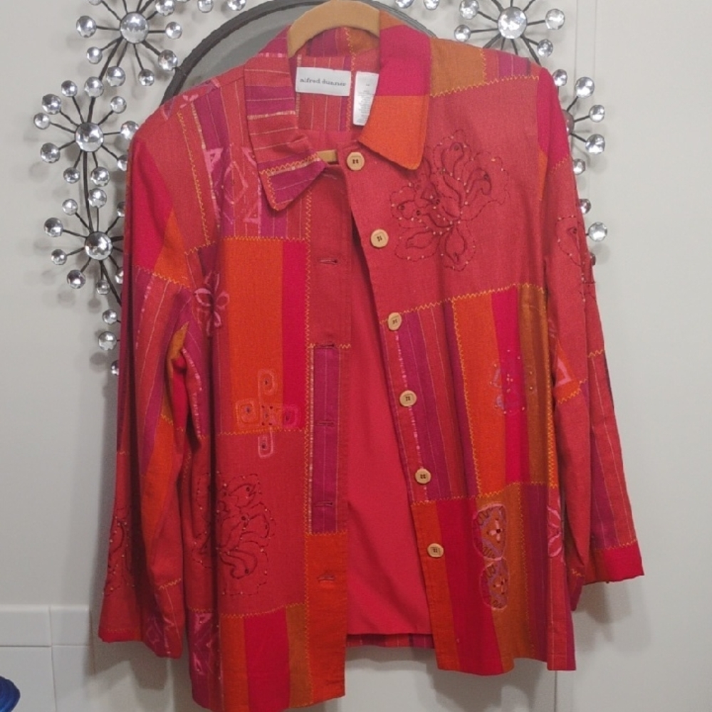 Alfred Dunner Women's Vibrant Patchwork Blazer